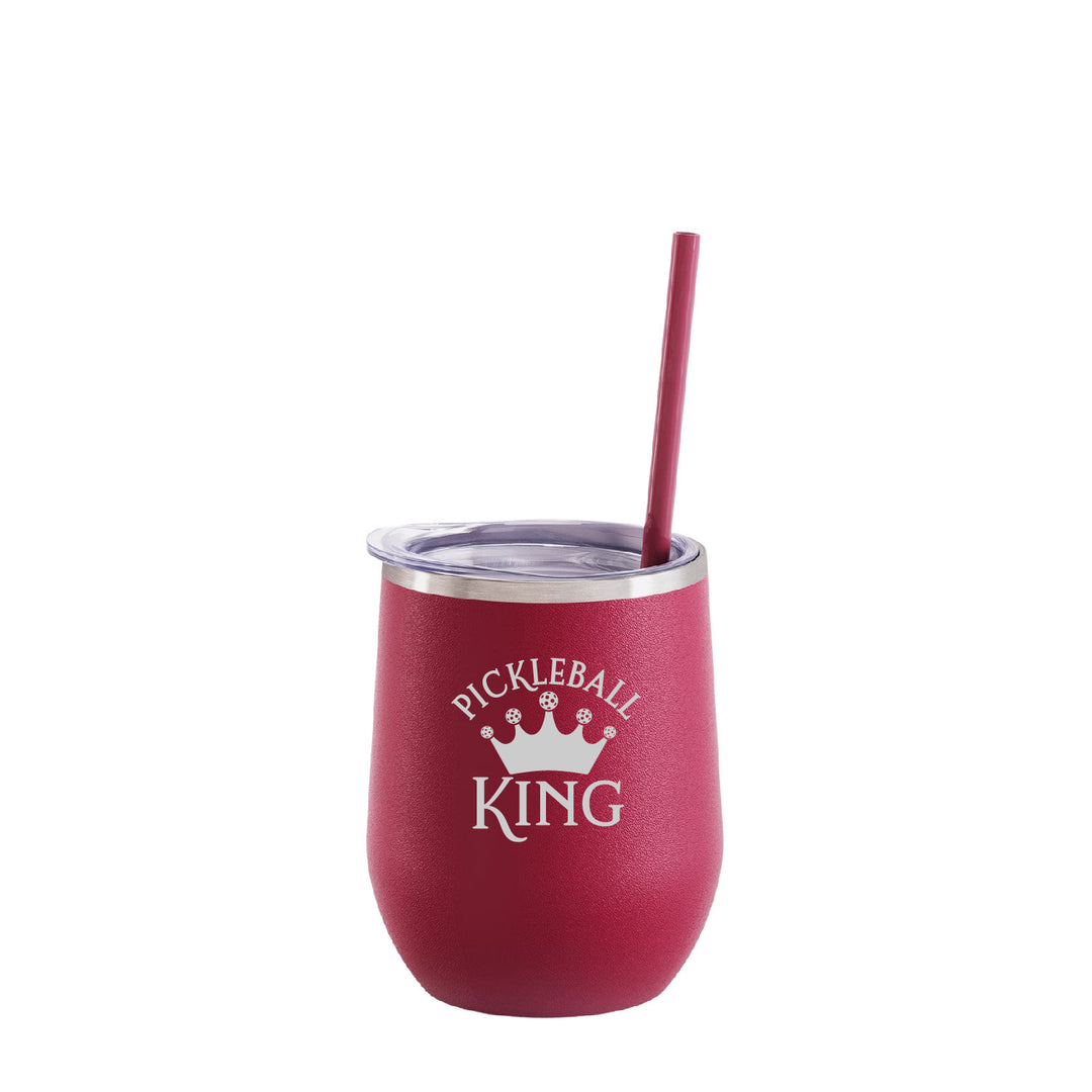 Pickleball Crown King | 12oz Wine Tumbler